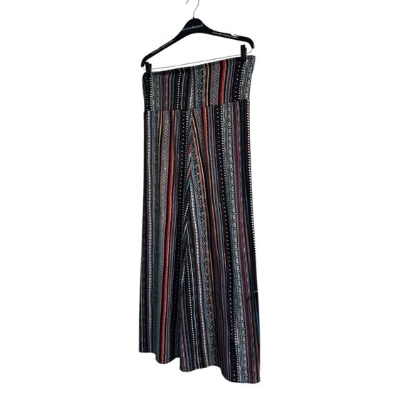 Boho Maxi Skirt Multicolor Striped Pattern XL Size Coco Womens - Picture 9 of 9